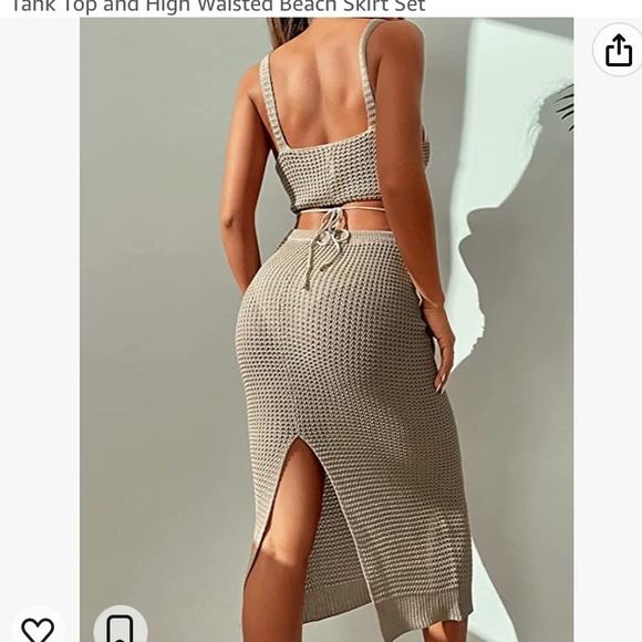 Amazon Knitted Coverup Set. Size- Large. Color- Khaki. - Picture 3 of 9